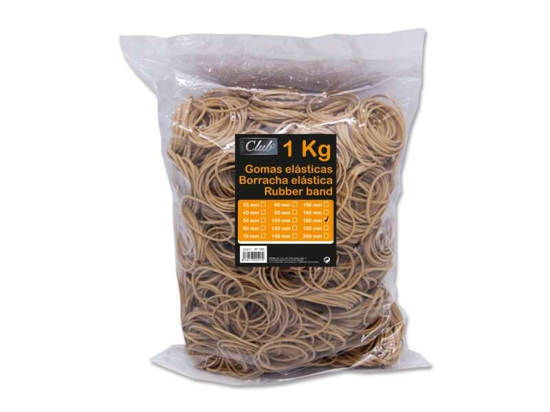 ingraf bolsa de 1kg de gomas elasticas 180mm alta calidad 70% caucho gran resistencia y elasticidad color marron