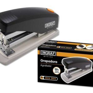 ingraf grapadora pro alta capacidad de grapado diseño ergonomico durabilidad garantizada ideal para oficina y hogar color negro