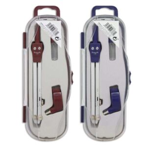 bismark compas escolar con articulacion y adaptador universal incluye tubo de minas presentado en estuche de plastico 2 colores aleatorios