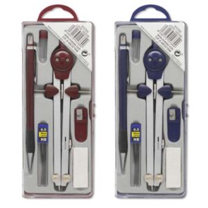 bismark compas micrometrico con portaminas incluye portaminas de 0,5 con tubo de minas presentado en estuche de plastico colores surtidos