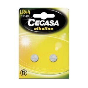 cegasa lr44 pack de 2 pilas lr44 1.5v ideal para mandos a distancia, juguetes y termometros digitales