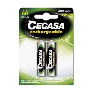 cegasa rechargeable pack de 2 pilas recargables aa hr6 2100mah