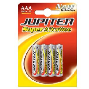 jupiter pack de 4 pilas alcalinas lr03 aaa alta tecnologia fiabilidad elevado rendimiento maximas prestaciones