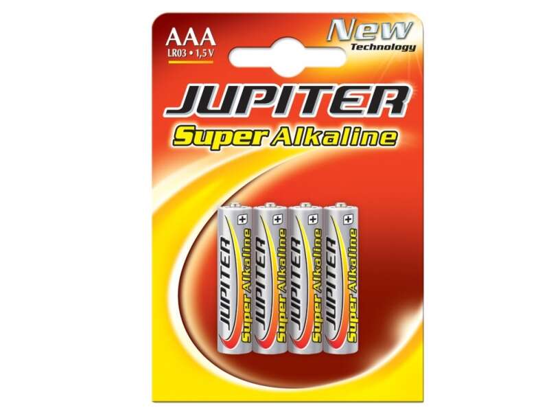 jupiter pack de 4 pilas alcalinas lr03 aaa alta tecnologia fiabilidad elevado rendimiento maximas prestaciones