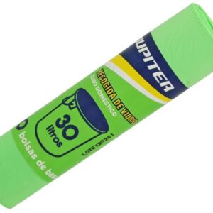 jupiter rollo de 10 bolsas de basura de 30l primera calidad color verde