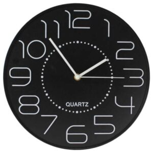 bismark reloj oficina numeros blancos sin cristal manecillas de aluminio color negro