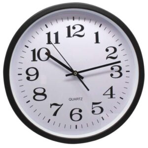 bismark reloj oficina grande lente de cristal manecillas de aluminio esfera de pvc color negro