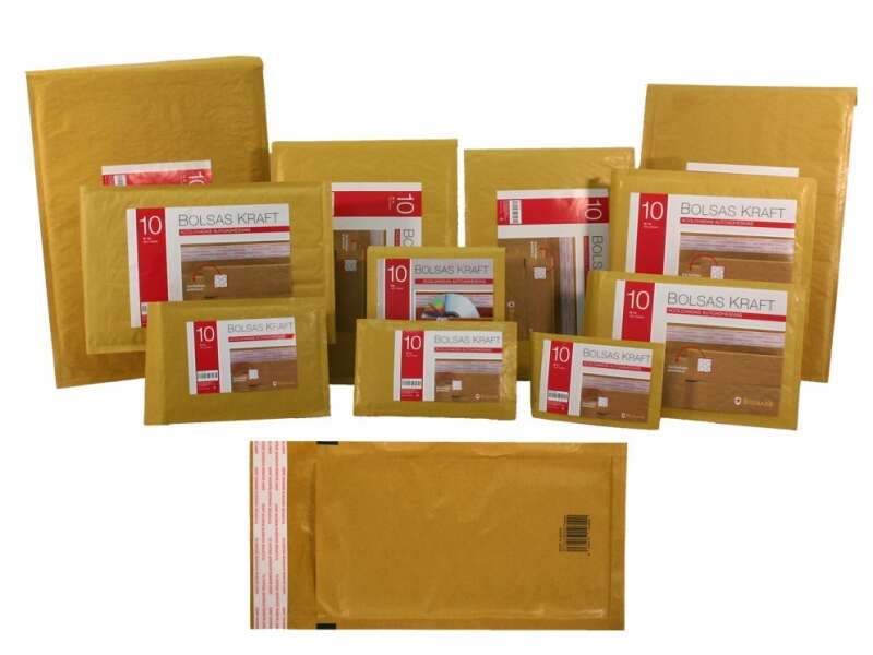 bismark bolsa acolchada kraft nº12 120x215mm recubrimiento interno de laminas de burbuja de aire cierre autoadhesivo ideal para envios con alta proteccion
