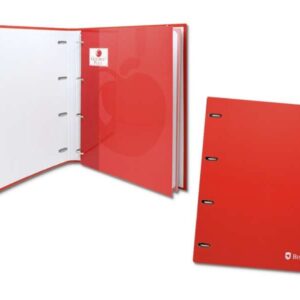bismark carpeta de 4 anillas con 80 hojas cuadricula 4x4 formato a4 fabricada en carton color rojo