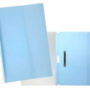 yes dossier con fastener para 30 hojas a4 portada transparente, trasera azul fabricado en polipropileno