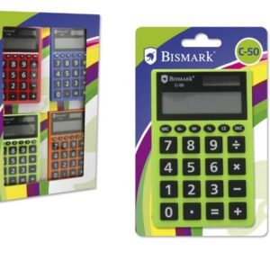 bismark c 50 calculadora escolar de 8 digitos funciones basicas y memoria alimentacion solar y a pilas colores aleatorios surtidos
