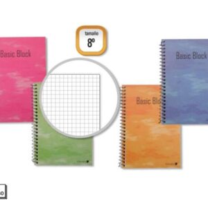golden cuaderno espiral 8º natural (153x102mm) 80 hojas 60gr cuadricula margen remarcado tapa normal plastificada colores surtidos