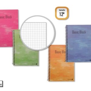 golden cuaderno espiral 12º natural (85x125mm) 80 hojas 60gr cuadricula margen remarcado tapa normal plastificada colores surtidos