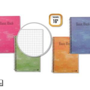 golden cuaderno espiral 16º natural (102x71mm) 80 hojas 60gr cuadricula tapa plastificada margen remarcado colores surtidos