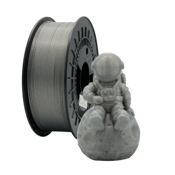 filamento 3d pla glitter diametro 1.75mm bobina 1kg color plata