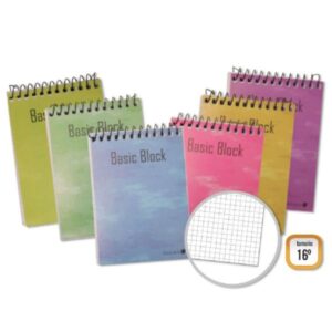 golden cuaderno espiral superior 16º apaisado (102x71mm) 80 hojas 60gr cuadricula tapa plastificada margen remarcado colores surtidos