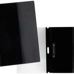 yes dossier con fastener para 30 hojas a4 portada transparente, trasera negro fabricado en polipropileno