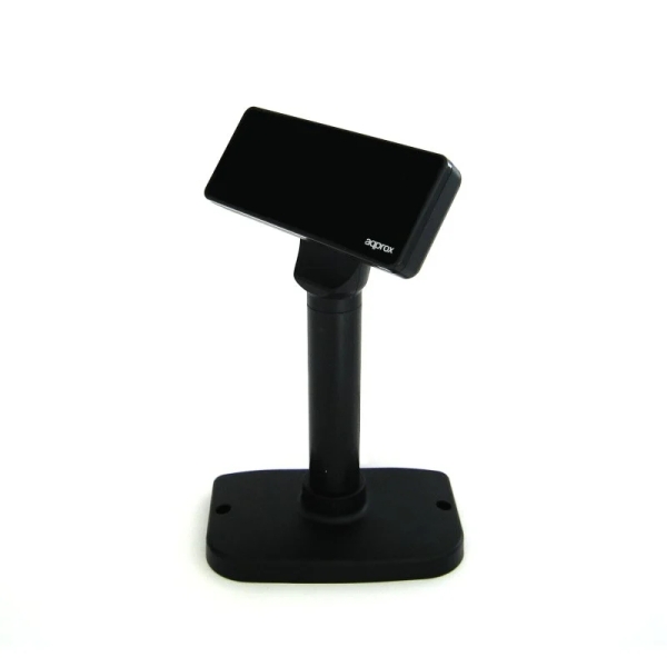 approx visor de cliente vfd para tpv alfanumerico fluorescente 20 caracteres y 2 lineas 3 alturas y rotacion 355º color negro