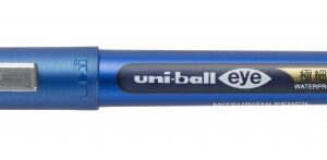 uni ball eye ultra micro ub 150 38 boligrafo de tinta liquida punta de bola 0.38mm tinta resistente al agua y luz sistema de control de tinta color azul