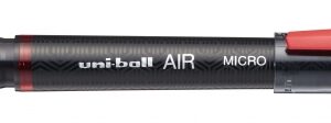 uni ball air micro uba 188 m rollerball punta de bola 0.5mm escribe como pluma estilografica tinta pigmentada resistente al agua y luz color rojo