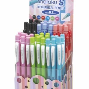 uni ball shalaku s m7 228 expositor de 48 portaminas 0.7mm 2 minas hb goma de borrar incluida cuerpo de colores surtidos