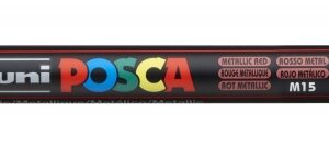 posca pc 1mr marcador de pintura punta roller de fibra 0.7mm tinta pigmentada base al agua resistente a la luz color rojo metálico