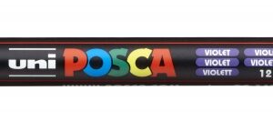 posca pc 1mr marcador de pintura punta roller 0.7mm tinta base al agua no permanente resistente a la luz ideal para carteleria y decoracion color violeta