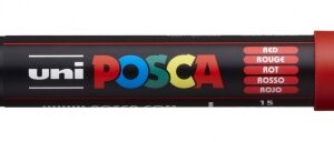 posca pc 1m marcador de pintura punta conica 0.7mm tinta base al agua no permanente resistente a la luz inodoro ideal para carteleria y decoracion color rojo