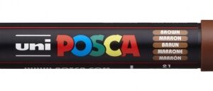 posca pc 1m marcador de pintura punta de poliester conica 0.7mm tinta base al agua resistente a la luz no permanente color marrón