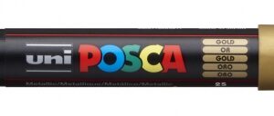 posca pc 1m marcador de pintura punta de poliester conica 0.7mm tinta base al agua resistente a la luz color oro