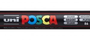 posca pc 3m marcador de pintura punta conica de poliester 0.9 1.3mm tinta base al agua resistente a la luz color plata
