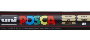 posca pc 3m marcador de pintura punta conica 0.9 1.3mm tinta base al agua resistente a la luz no permanente ideal para carteleria y decoracion color oro