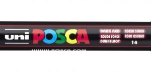 posca pc 3m marcador de pintura punta conica 0.9 1.3mm tinta base al agua resistente a la luz color rojo oscuro