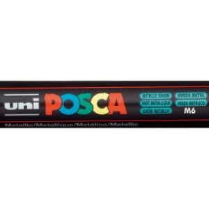 posca pc 5m marcador de pintura punta de poliester 1.8 2.5mm tinta base al agua resistente a la luz no permanente color verde metálico