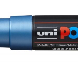 posca pc 8k marcador de pintura punta biselada acrilica 8mm tinta base al agua no permanente resistente a la luz inodoro ideal para carteleria y decoracion color azul metálico