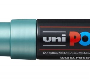 posca pc 8k marcador de pintura punta biselada acrilica 8mm tinta base al agua resistente a la luz no permanente color verde metálico