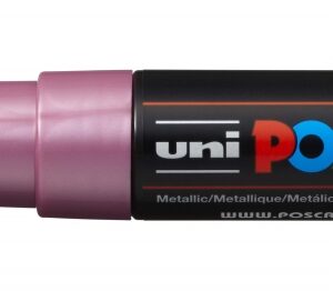 posca pc 8k marcador de pintura punta biselada acrilica 8mm tinta base al agua resistente a la luz no permanente color rosa metálico
