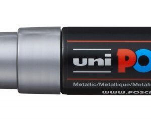 posca pc 8k marcador de pintura punta biselada acrilica 8mm tinta base al agua no permanente resistente a la luz color plata metálico