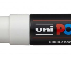 posca pc 8k marcador de pintura punta biselada acrilica 8mm tinta base al agua no permanente resistente a la luz ideal para carteleria y decoracion color blanco
