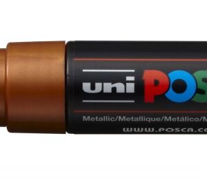 posca pc 8k marcador de pintura punta biselada acrilica 8mm linea gruesa tinta base al agua no permanente resistente a la luz color bronce