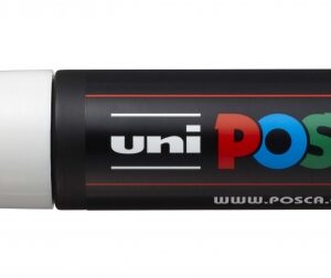 posca pc 17k marcador de pintura punta biselada de poliester 15mm ancho de trazo muy grueso tinta base al agua resistente a la luz ideal para carteleria y decoracion color blanco
