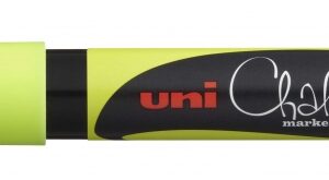 uni ball pwe 3ms marcador de tiza liquida punta conica 0.7mm borrado en humedo resistente a la lluvia color amarillo