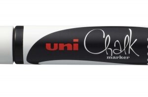 uni ball pwe 3ms marcador de tiza liquida punta conica 0.7mm borrado en humedo resistente a la lluvia color blanco