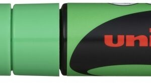 uni ball pwe 8k marcador de tiza liquida punta biselada 8mm borrado en humedo resistente a la lluvia color verde