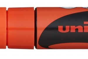 uni ball pwe 8k marcador de tiza liquida punta biselada 8mm borrado en humedo resistente a la lluvia color naranja