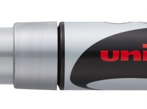 uni ball pwe 8k marcador de tiza liquida punta biselada 8mm borrado en humedo resistente a la lluvia color plata