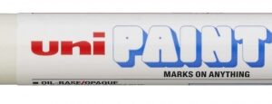 uni ball px 20 marcador de pintura punta acrilica de bala 2.2 2.8mm permanente en todas las superficies resistente a luz y agua cuerpo de aluminio color amarillo