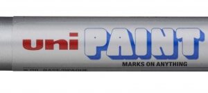 uni ball px 20 paint marker marcador de pintura punta acrilica de bala 2.2 2.8mm permanente en todas las superficies resistente a luz y agua color plata