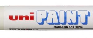 uni ball px 20 marcador de pintura punta acrilica de bala 2.2 2.8mm permanente en todas las superficies resistente a luz y agua cuerpo de aluminio color blanco