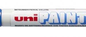 uni ball px 21 paint marker marcador de pintura punta acrilica de bala 0.8 1.2mm permanente en todas las superficies resistente a luz y agua color azul